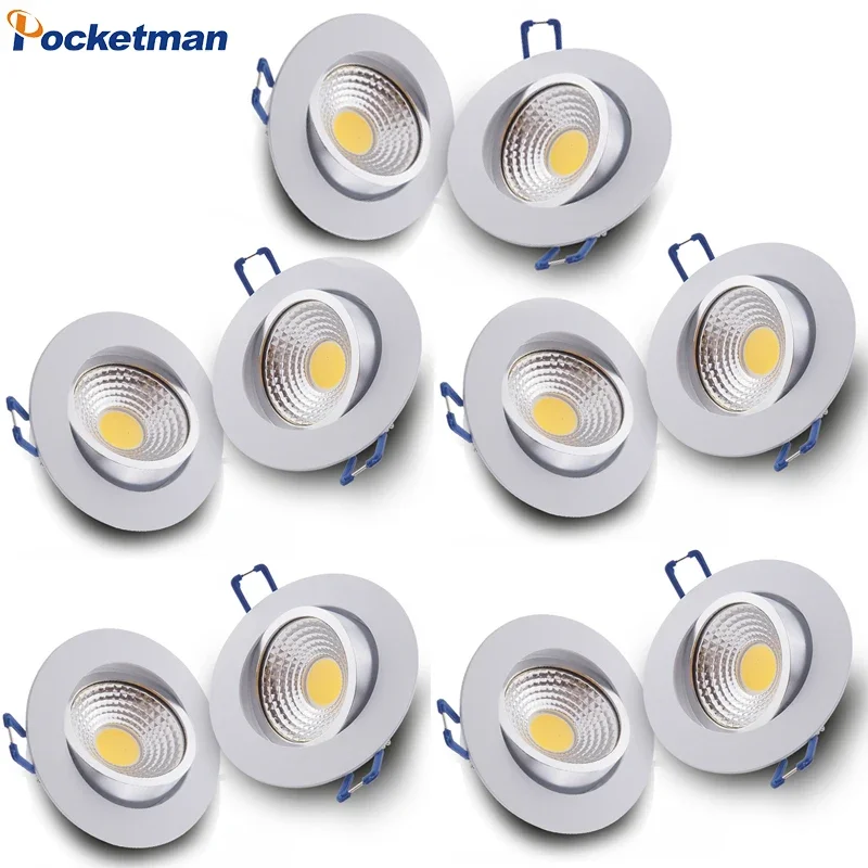 10 Teile/lose Decke Spot 85-265V LED Downlight Runde Einbau Lampe Schlafzimmer Küche Indoor LED Spot Beleuchtung Led spot 220v