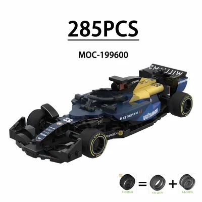 MOC- 199600 Baustein F1 Rallye Auto FW46 Mini Racing Stitching Modell 285PCS Kindergeburtstagsgeschenk Weihnachtsspielzeug Geschenk Image