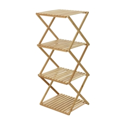WellHome - Lagerregal mit 4 Regalböden aus Bambus, 93,5 cm Image