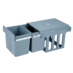 WellHome - Abfalleimer unter der Spüle mit Bodenbefestigung für die Küche, 2 x 8 l, manuelle Absaugung Image