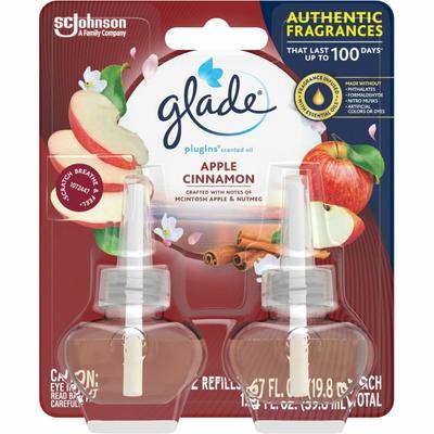 Glade Plugins Scented Oil Refill, 1.3 Oz, Apple/cinnamon, Packs Of 2
