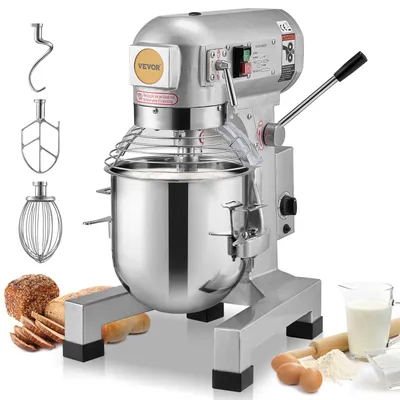 VEVOR 10L/14L/28.5L/18.7L Commercial Food Mixer Commercial Stand Mixer with 3 Adjustable Speeds 550W 1100W Dough Mixer
