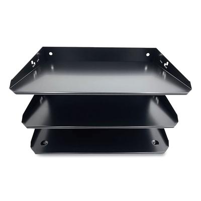 Coin-Tainer HASZ0159 Steel Horizontal File Organizer, 3 Sections, Letter Size Files, 12 x 8.75 x 6, Black CTXHASZ0159