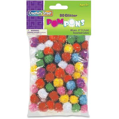 Chenille Kraft Company 8116 1/2 Multicolored Poms, 80 Per Bag - Bag of 80