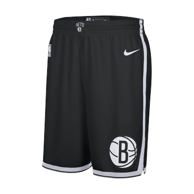 Brooklyn Nets 2024/25 Swingman Icon Edition Men's Nike Dri-FIT NBA Replica Shorts - Black - Polyester