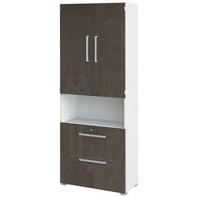 röhr Aktenschrank »Objekt Plus« 6 OH breit 1 offenes Fach 2 Hängeregister grau, 80x218.5x41.9 cm Image