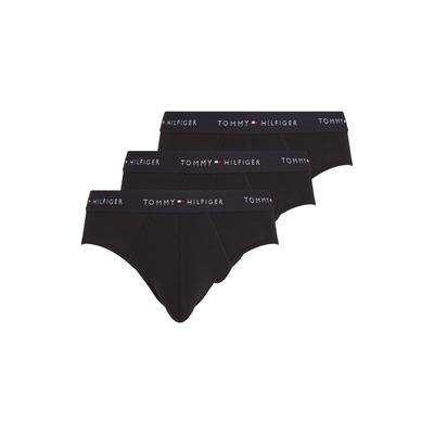 Slip "3P BRIEF DTM", Herren, Gr. L (52), schwarz (blk, blk, blk), Jersey, Obermaterial: 95% Baumwolle, 5% Elasthan, TOMMY HILFIGER UNDERWEAR, unifarben, körpernah, Unterhosen, mit Logo-Elastikbund Image