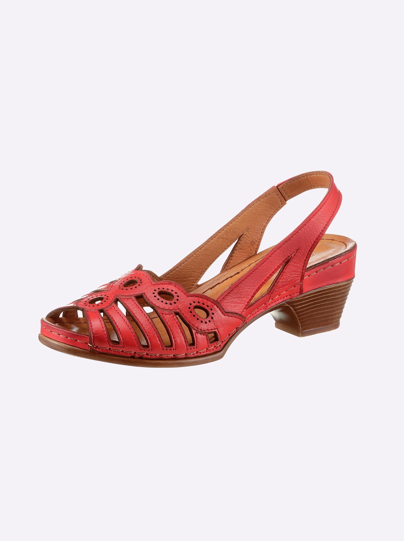 Sandale GEMINI, Damen, Gr. 40, rot, Glattleder, Schuhe