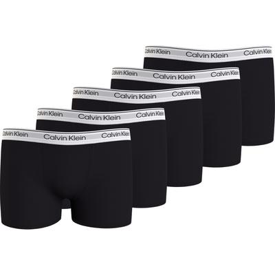 Trunk "5PK TRUNK", Kinder, Gr. 128/134, blk, blk, blk, blk, blk, Jersey, Obermaterial: 95% Baumwolle, 5% Elasthan, CALVIN KLEIN UNDERWEAR, unifarben, körpernah, Unterhosen, mit Logobund Image