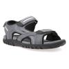 Sandale GEOX "UOMO SANDAL STRADA", Herren, Gr. 41, grau (stone, hellgrau), Lederimitat, sportlich, Schuhe, Sommerschuh, Klettschuh, Outdoorsandale, im Trekking-Look