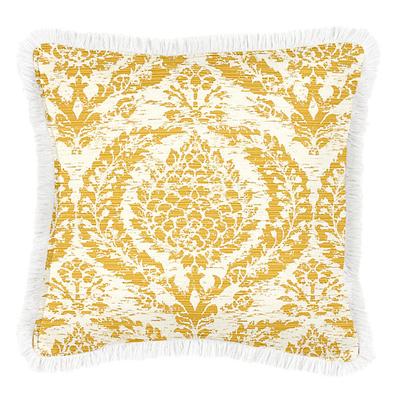 Annabelle Goldenrod InsideOut Fringed Outdoor Pillow - 12