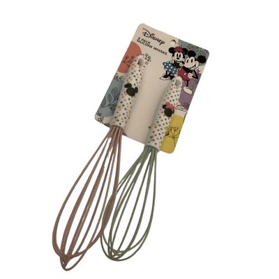Disney Kitchen | 2 Pack Disney Silicone Coated Whisks Small & Medium | Color: Green/Pink | Size: Os