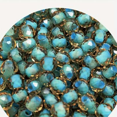TEMU 130pcs Premium 4mm Natural Yellow Double Dyed Core Round Glass Beads For Diy Bracelet And Necklace Spacer Accessories Image