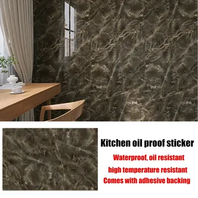 40 cm Küche Öl Beständig Marmor Aufkleber Selbst-klebe Haushalt Wand Aufkleber Papier Desktop Image