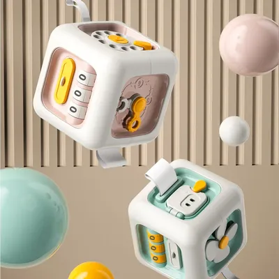 Montessori-Lernspielzeug, Baby-Übungsfähigkeiten, Schubladenwürfel, 6-in-1, sensorisches, Image