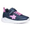 Sneaker GEOX "J SPRINTYE GIRL", Kinder, Gr. 32, bunt (navy, fuchsia), Textil, Synthetik, metallisierte Fasern, sportlich, Schuhe, Freizeitschuh, Klettschuh mit Glitzer Stern