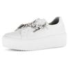 Plateausneaker GABOR, Damen, Gr. 42, weiß, Kalbsleder, unifarben, modisch, Schuhe, Freizeitschuh, Halbschuh, Schnürschu mit Best Fitting-Ausstattung