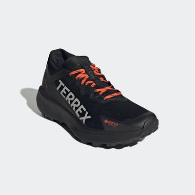 Trailrunningschuh ADIDAS TERREX "TERREX AGRAVIC GTX TRAILRUNNING", Gr. 45, core schwarz, grau two, semi impact orange, T