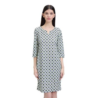 Druckkleid CARTOON "Cartoon Casual-Kleid mit Muster", Damen, Gr. 36, Normalgrößen, blau (mint, dunkelblau), Obermaterial: 95% Polyester, 05% Elasthan., feminin, figurumspielend kurz, Rundhals, 3/4-Ärmel, Kleider, Design Image