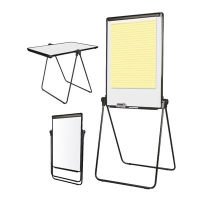 Office Depot Brand Convertible Table/footbar Non-Magnetic Dry-Erase Whiteboard Presentation Easel, 67" X 30-1/2", Metal Frame With Black Finish