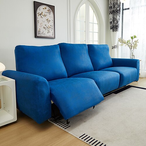 1/2/3 Sitzer Sofabezug für Relaxsessel aus PU-Leder, wasserdicht, einfarbig, elastisch, Schonbezüge für Einzelsofas, für Zuhause und Hotel Image