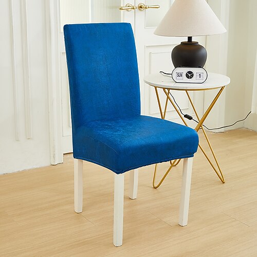 Stuhlbezug aus einfarbigem Pu-Leder, wasserdicht, für Esszimmerstühle, Sitzbezüge für Hotels, Bankette, Hochzeiten, Stuhlschutz Image