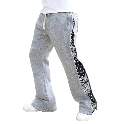 Herren Sportliche Hosen Jogginghose Trainingshose Hosen abreißen Ausgestellte Hosen Hose Hosen Tasche Kordelzug Elastische Taille Patchwork Grafik-Drucke Komfort Sports Outdoor Täglich Modisch Image