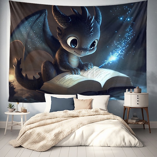 Magische Klasse Drache hängender Wandteppich Wandkunst großer Wandteppich Wanddekoration Fotograf Hintergrund Decke Vorhang Wohnraum Schlafzimmer Wohnzimmerculture Image