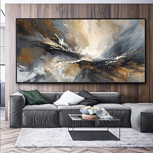 Mintura handgefertigte abstrakte Ölgemälde auf Leinwand, Wandkunst, Dekoration, modernes Bild für die Inneneinrichtung, gerolltes, rahmenloses, ungedehntes Gemälde Image