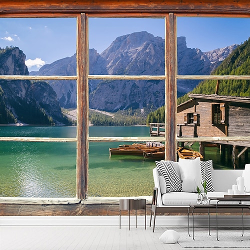 Landschaft 3D Tapete Wohnkultur Wandmalerei Rolle Abziehen und Kleben Abnehmbare PVC/Vinyl Material Selbstklebend/Kleber erforderlich Wanddekoration für Wohnzimmer Image