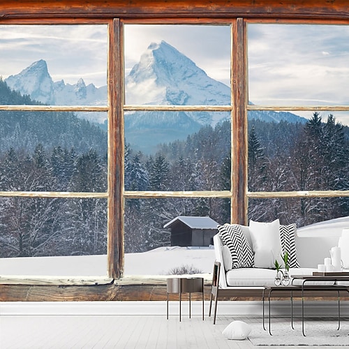 Landschaft 3D Tapete Wohnkultur Wandmalerei Rolle Abziehen und Kleben Abnehmbare PVC/Vinyl Material Selbstklebend/Kleber erforderlich Wanddekoration für Wohnzimmer Image