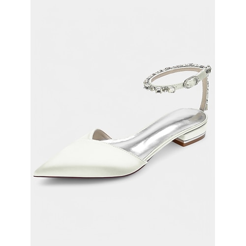 Burgunderrote Slingback-Ballerinas für Brautjungfern – spitze Hochzeitsschuhe mit niedrigem Absatz, elegante D'Orsay-Pumps aus Satin mit Kristall-Knöchelriemen für Brautjungfern, Empfang, Abschlussball und formelle Anlässe Image