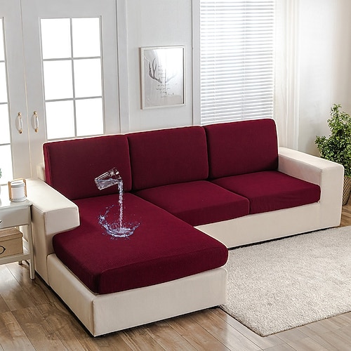 elastische wasserdichte Sofakissenbezüge Jacquard dicker Sofasitzbezug für Wohnzimmer Schonbezug Couchbezüge Möbelschutz Sofabezug Image