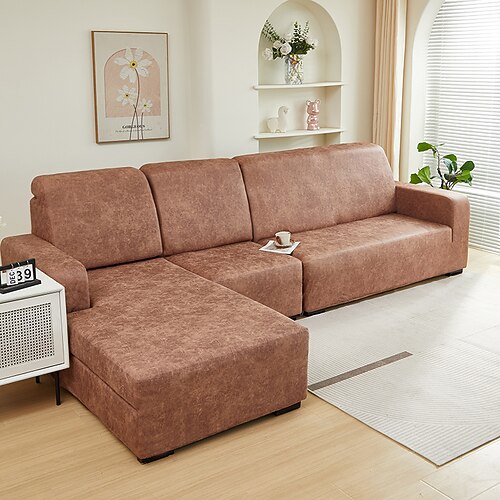 Sofabezug aus PU-Leder für Sofakissen, wasserdicht, elastischer Sofabezug, Zweisitzer-Sofa, Möbelschutz für das Wohnzimmer Image