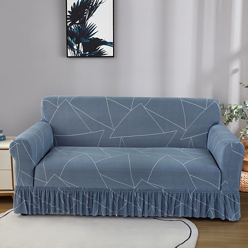 1 Stück Stretch-Sofabezug, Sofabezug mit Rock, bedruckter Couchbezug, Möbelschutz für Schlafzimmer, Wohnzimmer, Heimdekoration Image