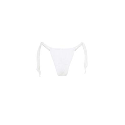 Weißes Bikinihöschen aus Jacquard-Frottee mit seitlicher Schnürung Image