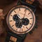 BOBO BIRD P09 Wood and Stainless Steel Watches Mens Chronograph Wristwatches Luminous Hands Stop