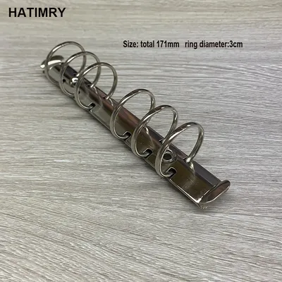 Hatimry DIY Handmade 171mm 155mm Size A6 Binder Clip 3cm Rings 6 Holes Sliver Color School Suppliers