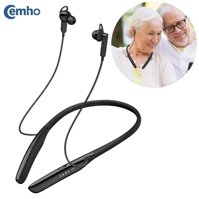 Rechargeable Hearing Aids with Bluetooth, Wireless Neckband Amplifier for Seniors and Adults Noise