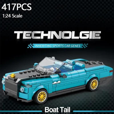 417PCS Retro Luxury Cars Model Building Blocks 1:24 Scale City Convertible Vehicle Car Model Bricks