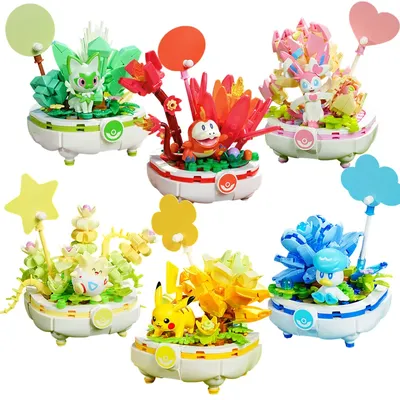 Original Keeppley Pokemon Pikachu DIY Fuecoco Sprigatito Sylveon Togepi Quaxly Building Block Anime
