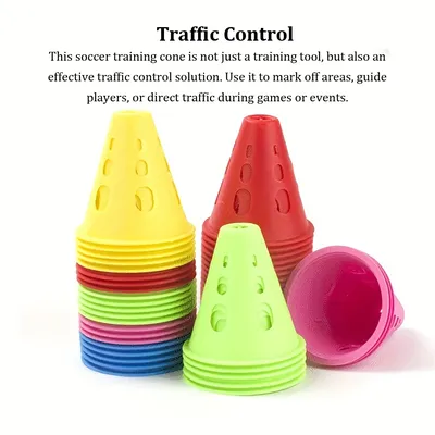 10pcs/set Soccer Training Cone Durable And Portable Marker For Agility Training And Traffic Control