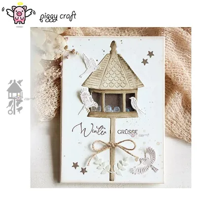Piggy Craft metal cutting dies cut die mold New Bird house Scrapbook paper craft knife mold blade