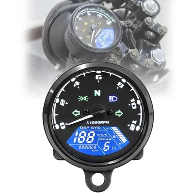 Motorcycle Speedometer Tachometer FuelsMeter Dashboard Gauges Dial Odometer Tool J60F