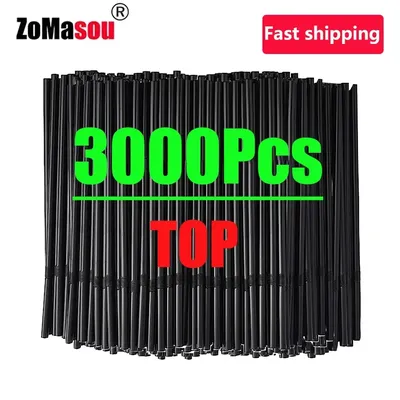 50-3000Pcs Black & Colorful Drinking Straws Milk Tea cocktail Straw Bar Wedding Party Kitchen