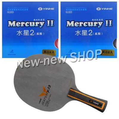 Galaxy YINHE Mercury.13 Y-13 Y 13 Blade with 2x Mercury II Rubbers for a Racket Shakehand long