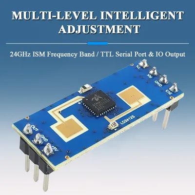 LD2412 Human Presence Sensing Radar Module Sensor 24GHz ISM Frequency Sensitive Body Moving Sensors 9M GPIO UART Output 7PIN