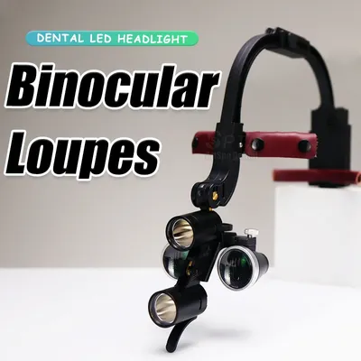 Binocular Dental Loupe Magnification 2.5X 3.5X Single Battery with LED Light Surgical Headlight for