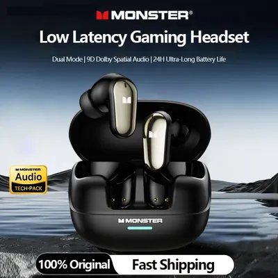 Monster MQT52 Bluetooth 5.4 Wireless Earphones 24H Long Battery Life Stereo Headphones Low Latency