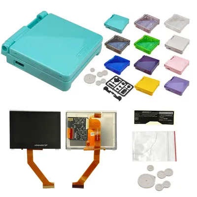 For GameBoy Advance GBA SP Pre-Laminated IPS V4 LCD Highlight Screen Kits No Soldering and IPS Housing Shell with Accessories